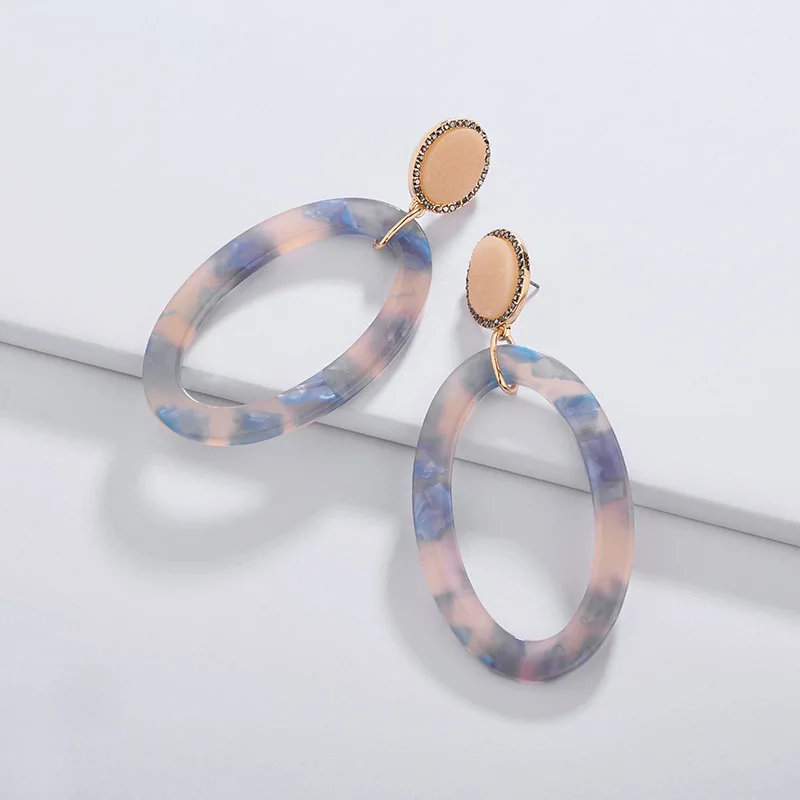 

Oval Leopard Print Acrylic Acetate Sheet Earrings Druzy Drusy Stud Fashion Brand Boho Women Jewelry Stud Earrings NEW-2019