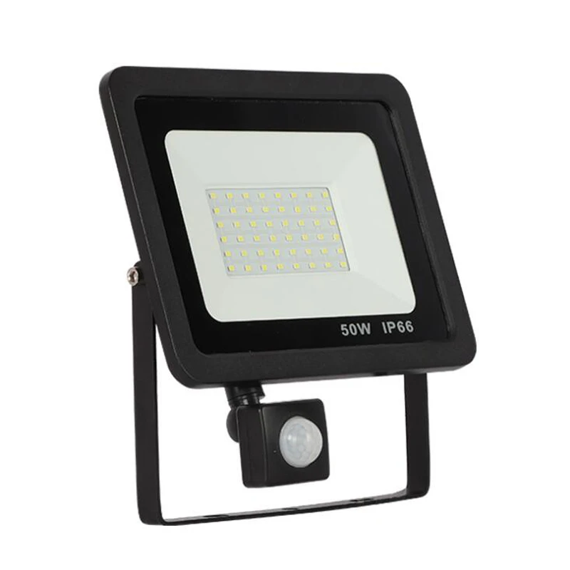 

10PC NEW Ultrathin LED Flood Lamp PIR Montion Sensor 10W 20W 30W 50W Ac85-265v IP65 Outdoor Lighting Linear Induction FloodLight