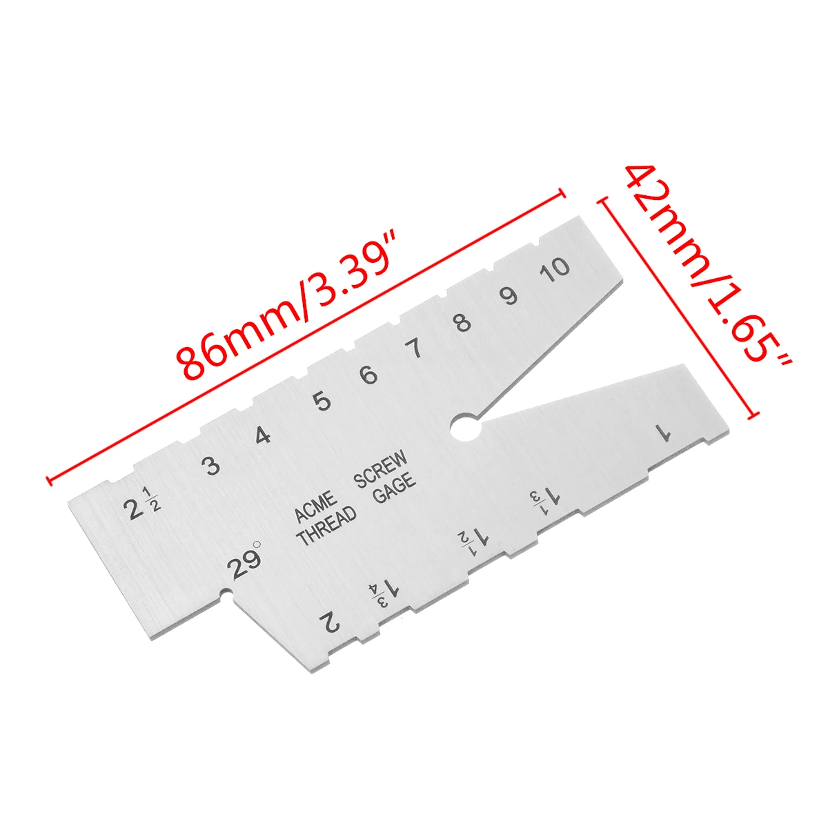 1pc Stainless Steel T Angle Acme Screw Thread Gauge 29 Degree Gage Grinding Measurement Welding Ruler