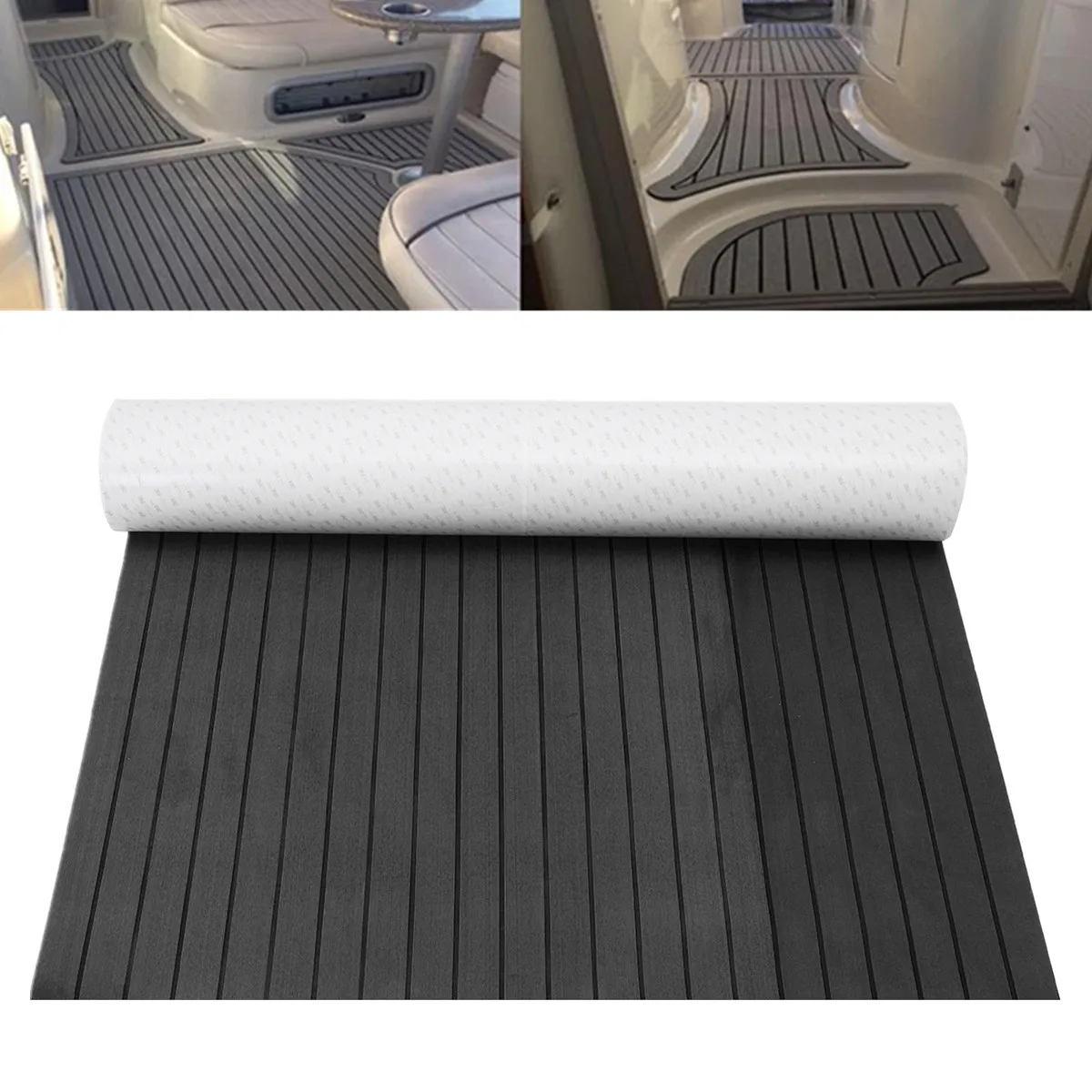 

1200mmx2400mmx5mm Self-Adhesive Foam Teak Decking EVA Foam Marine Flooring Faux Boat Decking Sheet Marine Dark Grey Floor Mat