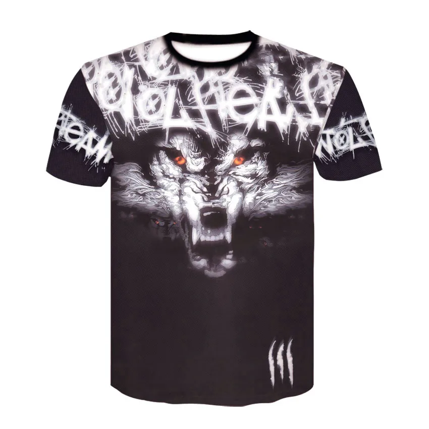 

2019 Newest Harajuku Wolf 3D Print Cool T-shirt Men Women Short Sleeve Summer Tops Tees T shirt Fashion Shirt Men Tshirt M-4XL