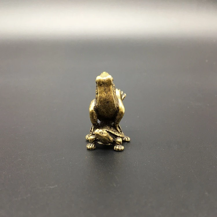 Коллекция китайское резное бронзовое изделие животное лягушка и черепаха чай ПЭТ изысканные маленькие статуи