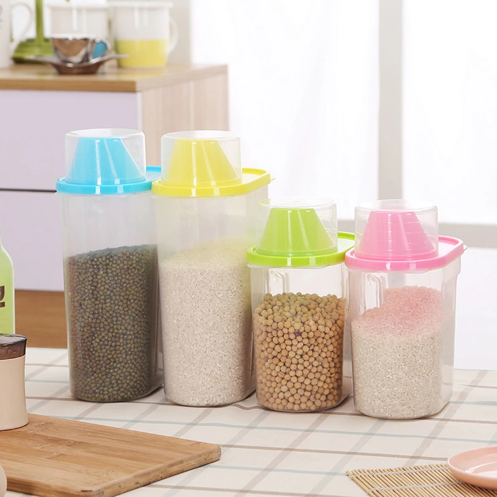 

4 Pcs Dry Food Container Airtight Storage Large Capacity Airtight Storage Box Home Kitchen Storage Tank For Home Bar