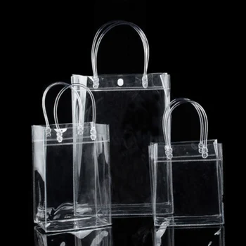 

1 Piece New Clear Tote Bag Pvc Transparent Clear Shopping Bag Shoulder Handbag Stadium Approved Environmentally Storage Bags