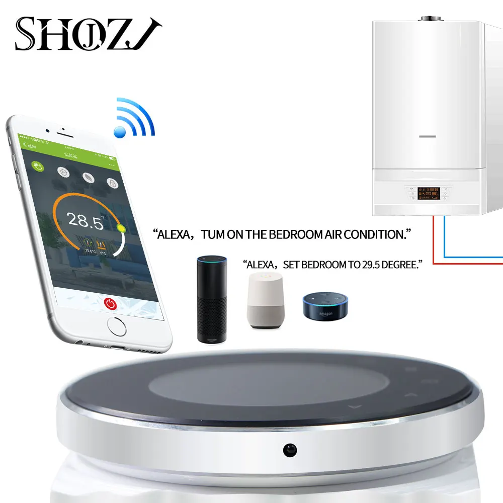 Термостат TUYA Alexa Google Home для водяного/газового котла с подсветкой Wi Fi