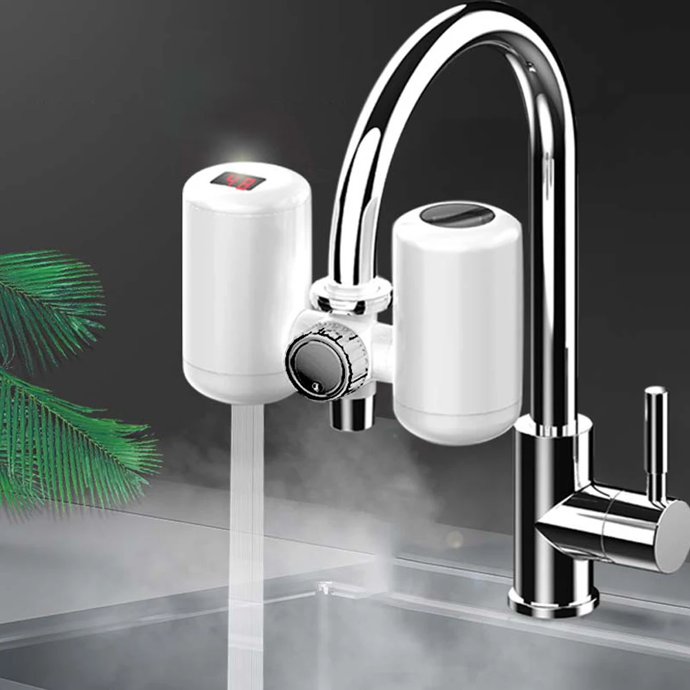 

3000W Electric Faucet Water Heater Built in Water Flow Sensor Temperature Display 220V Electrical Kitchen Water Faucet Tap
