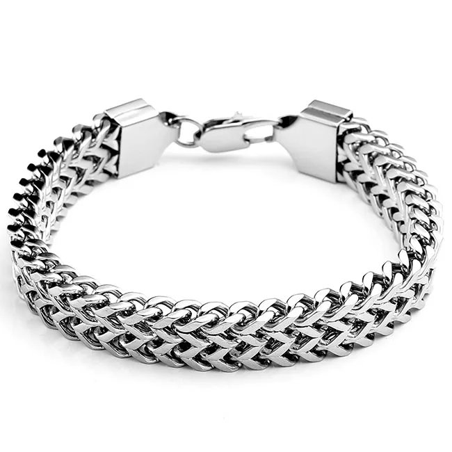 

Ayliss 1pc Pulseras Hombre Silvery Stainless Steel Wheat Link Chain Man Women Cable Bracelet Jonc Femme Bangle Erkek Bileklik
