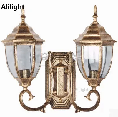 

Retro Led Wall Lights Modern House Outdoor Lighting Porch Lights Exterior Warm White/Cool White Hexagonal Sconces Metal Fixtures