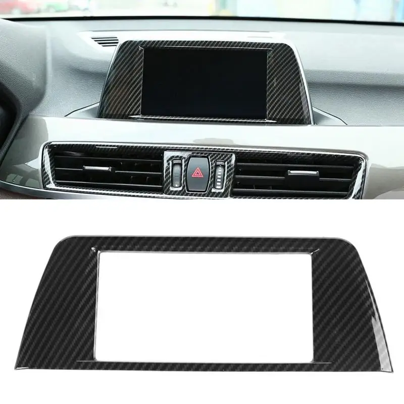 

1Pc Carbon Fiber Style ABS Car Center Central Navigation Panel Frame Cover Trim decoration for BMW X1 2016 2017 2018 2019