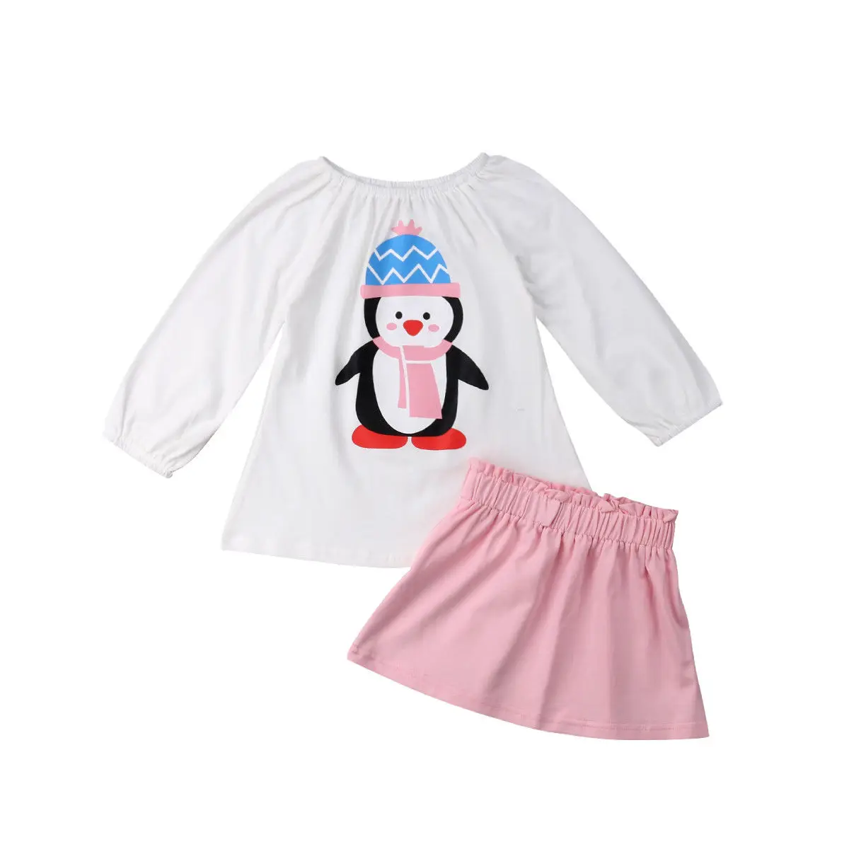 

1-6Y Toddler Kids Baby Girl Long Sleeve T-shirt Tops A-line Skirt 2PCS Outfits Princess Girls Clothes Set