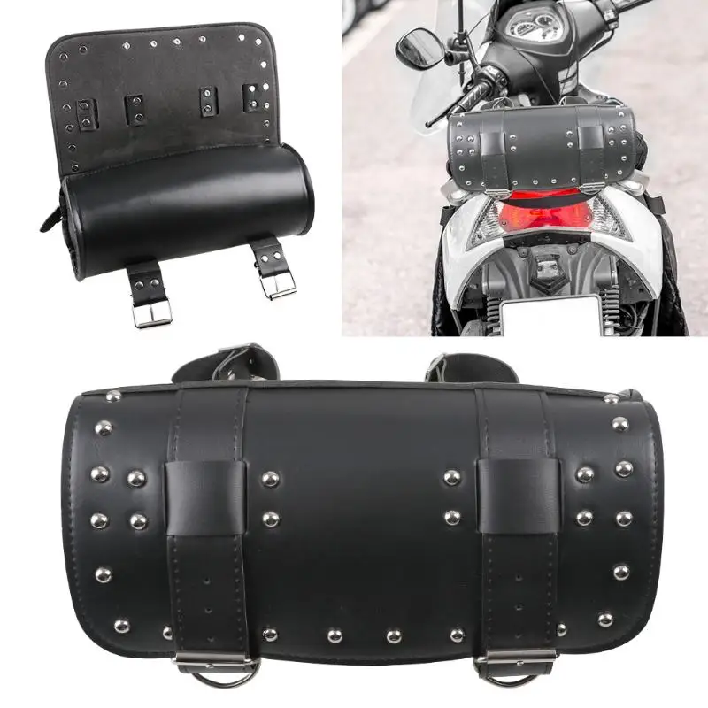 VODOOL Universal Vintage Motorcycle Saddle Bags Waterproof PU Leather Side Luggage Tool Tail Bag Organizer Storage For Harley |