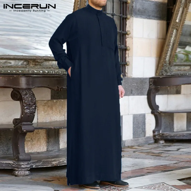 Мужская одежда халат с длинным рукавом Саудовская Арабский Тауб джубба ТОБ человек кафтан Ближний Восток исламский джубба ТОБ мусульманский S-5XL