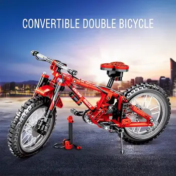 

Building Blocks Science Double-variable Mountain Bike Puzzle Assembly Two Sets Can Be Combined Into A Tandem Bicycle