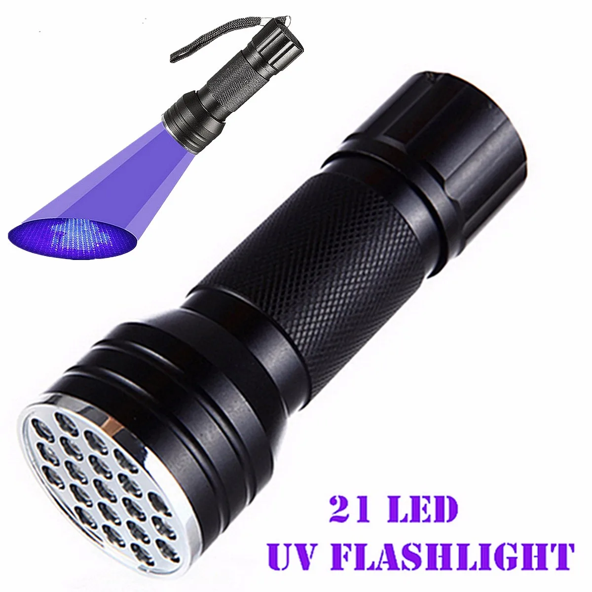 Ультрафиолетовый Flashlightt 21 UV светодио дный LED Портативный Алюминий 3xaaa черный фиолетовый для пеший Туризм Кемпинг Рыбалка светодио дный 21 LED