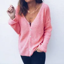 Модная женская одежда, однотонный вязаный свитер на пуговицах с длинным рукавом, Повседневный хлопковый трикотажный кардиган, топы, цельные