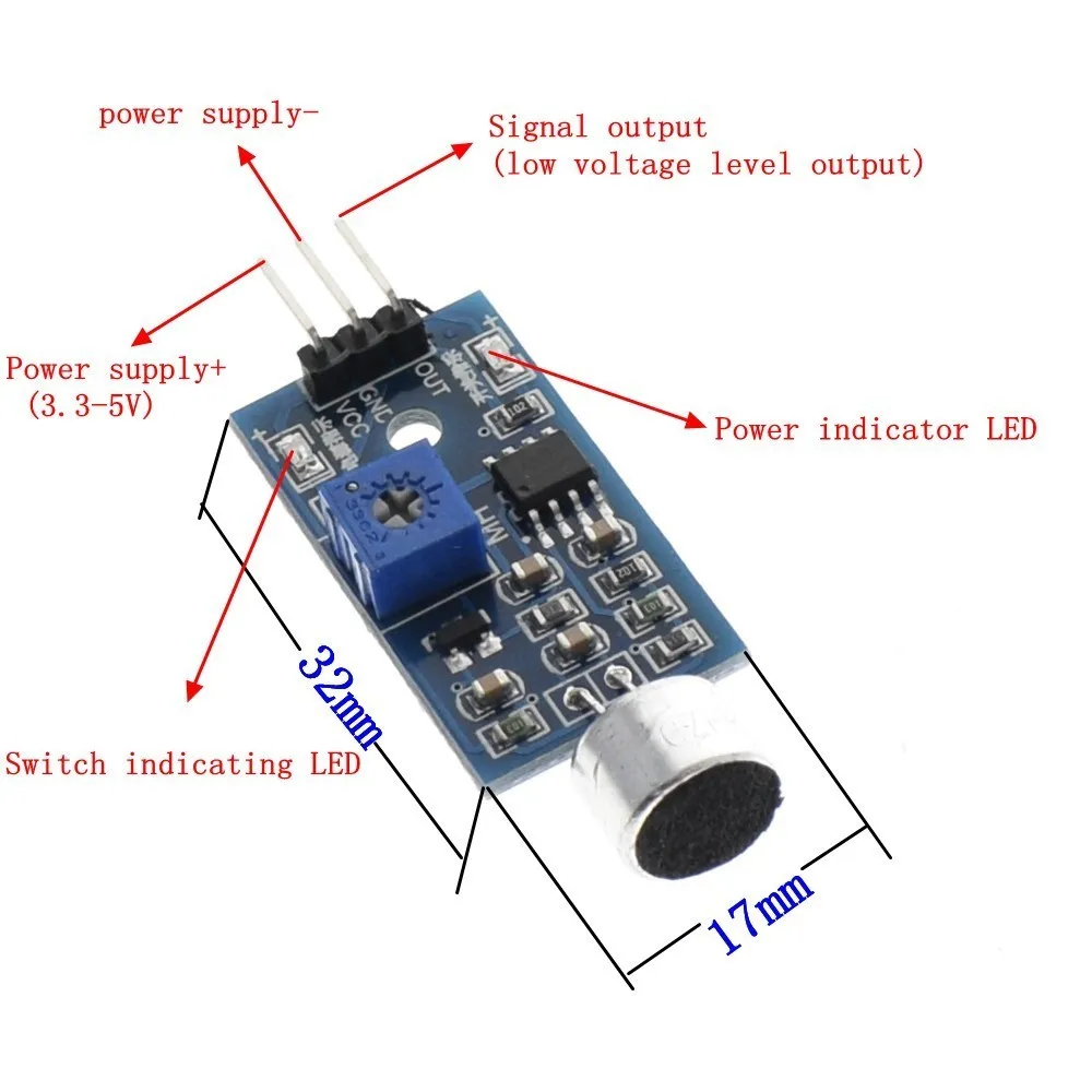 3pin голосовой звук обнаружения сенсор модуль умный автомобиль робот Вертолет самолет автомобиль для arduino DIY KIT