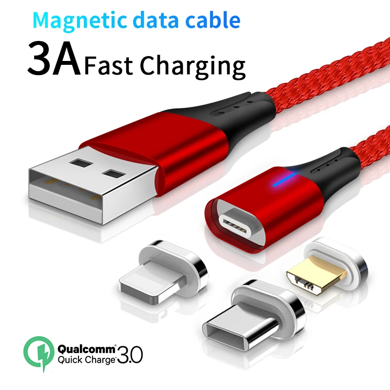 

Magnetic Charging Micro USB Cable For IPhone x xs max xr 7 Mobile Phone Cable Fast Charging Magnet Charger USB Type C Cable Wire