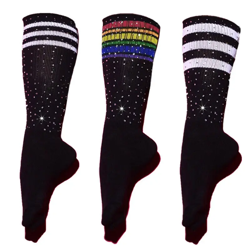 النساء فوق الركبة طويلة الترتر جوارب مقلمة جوارب لكرة القدم المشجع الملابس جورب عارضة السيدات حجر الراين بلينغ جوارب قطنية النساء فوق الركبة طويلة الترتر جوارب مقلمة جوارب لكرة القدم المشجع الملابس جورب عارضة السيدات حجر الراين بلينغ جوارب قطنية