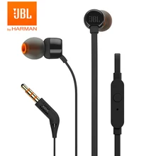 JBL T110 3,5 мм проводные наушники стерео музыка бас гарнитура спортивные наушники встроенный контроль Hands-free с микрофоном