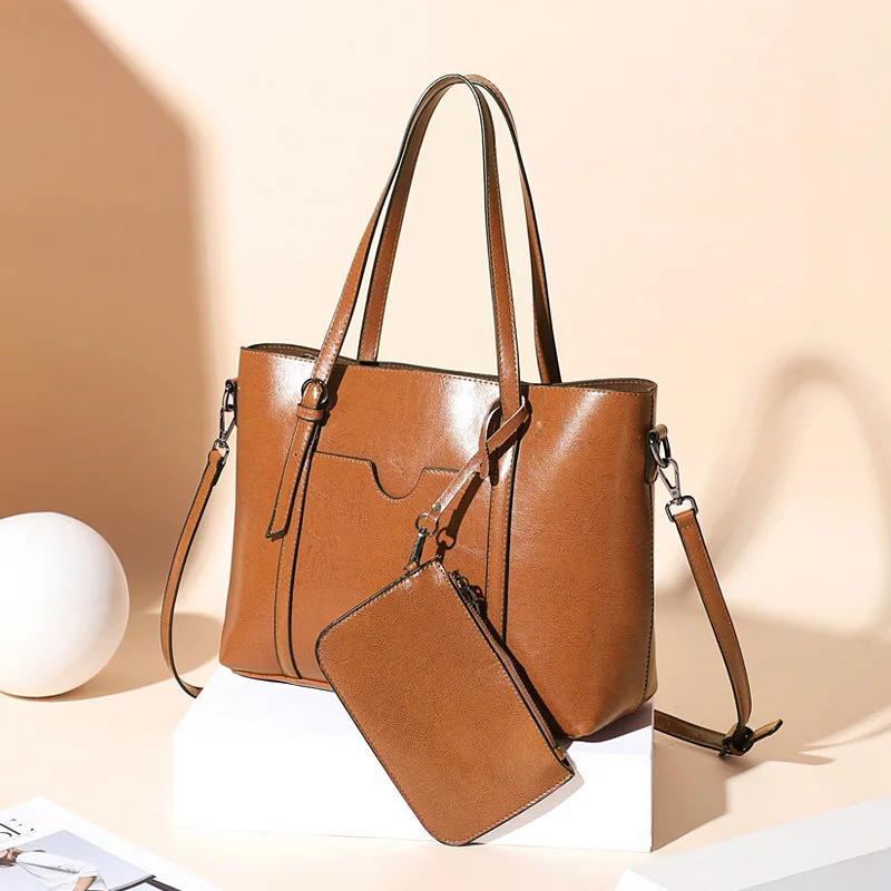 

Kajie Brand Large Capacity Genuine Leather Tote Luxury Atmosphere Handbags Party Women Black Girls Shoulder Bags Female Designer