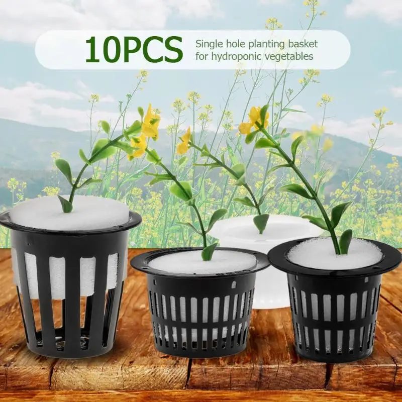 

10pcs Planting Basket & Planting Sponge Hydroponic Vegetable Flower Soilless Cultivation Tray Nursery Pots Seed Plant Growth Net
