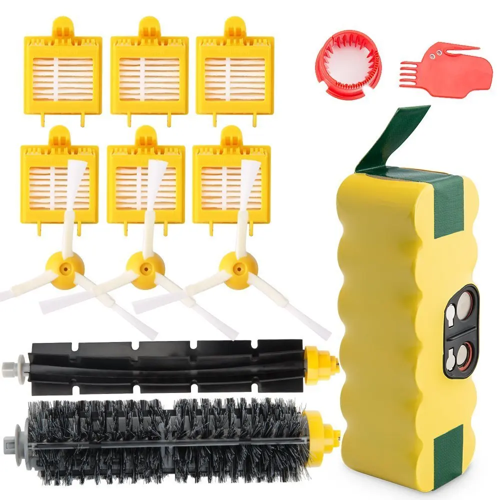 

3500Mah Ni-Mh Replacement Roomba Battery + Replacement Accessory Part Kit Fo- A Set Of 14
