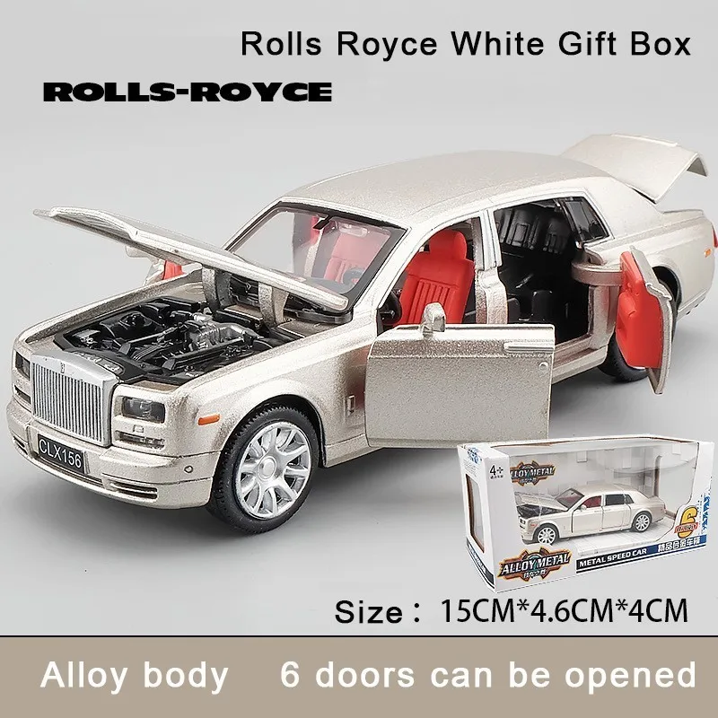 1/36 Rolls Royce Phantom литая под давлением Модель автомобиля игрушки металлический автомобиль Игрушечная модель автомобиля черная удлиненная коллекция лимузина 6 дверей