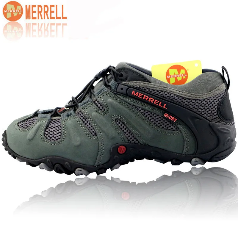 Merrell/Новинка года; Мужская дышащая походная обувь из коровьей кожи с сетчатым верхом; нескользящие уличные спортивные треккинговые кроссовки