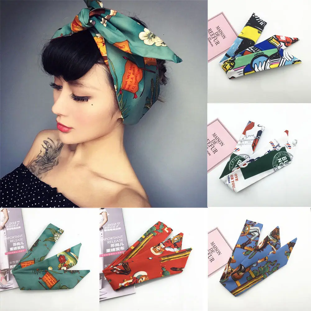 

Rockabilly Ladies Knot Pattern Headband Head Hrap Scarf Hair band Retro 50's