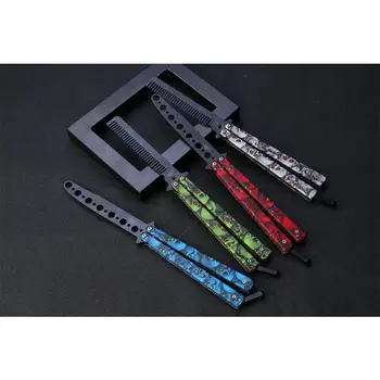 

BellyLady Stainless Steel Folding Butterfly Knife Hair Comb Colorful Style Knife Comb
