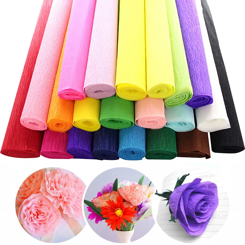 

New Kindergarten Rolled Curling Paper Handwork Material Rose Stretch 1 PC Crepe DIY Flower Multicolor Color Handmade Accessories