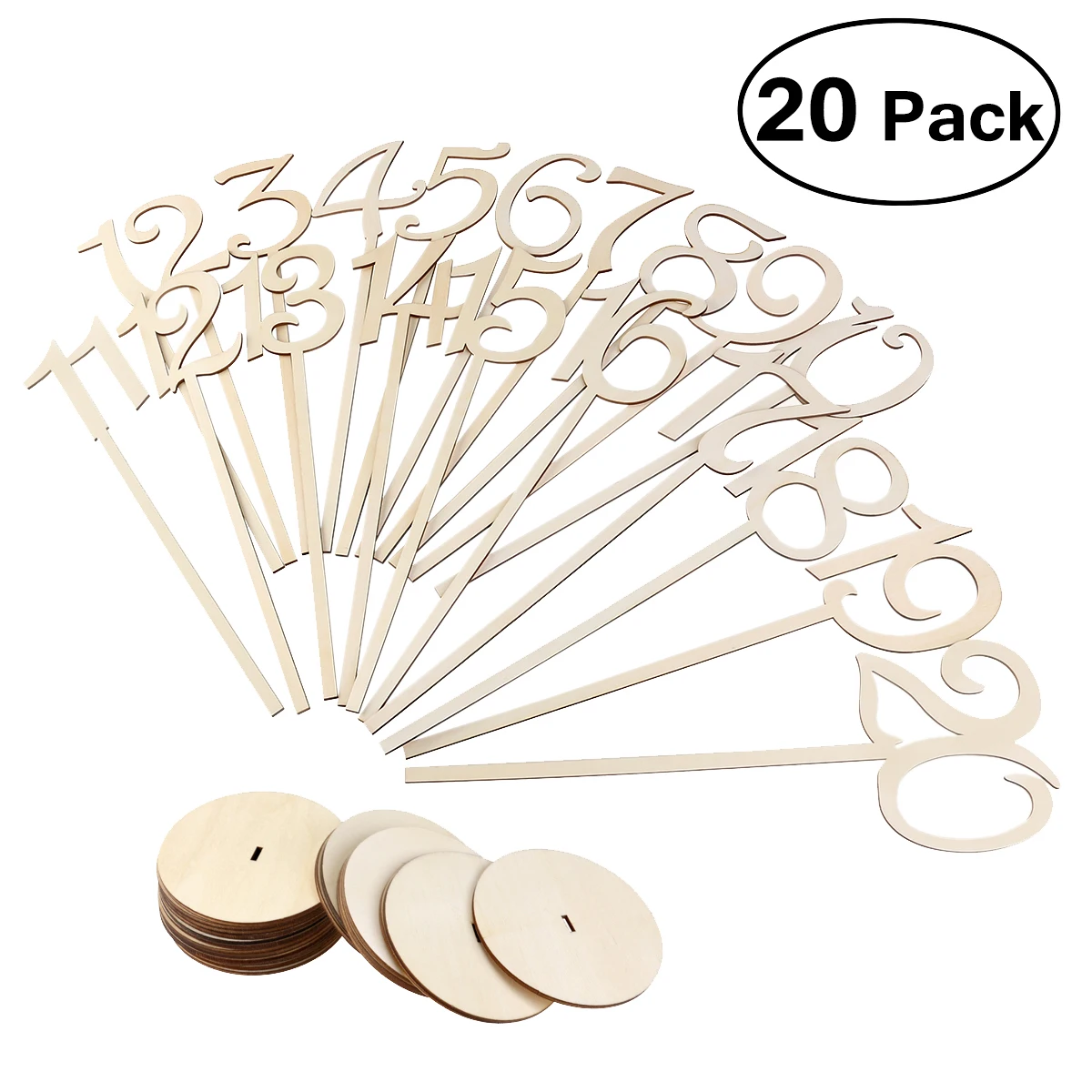

1-40 Wood Color Wooden Table Numbers with Holder Base for Wedding Party Place Card Holders Table Decoration