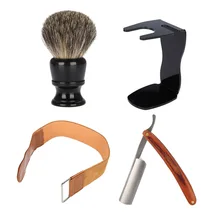 Человек бритья набор прямой ручной кисточки кожа точильный ремень для мужчин уход за лошадьми комплект