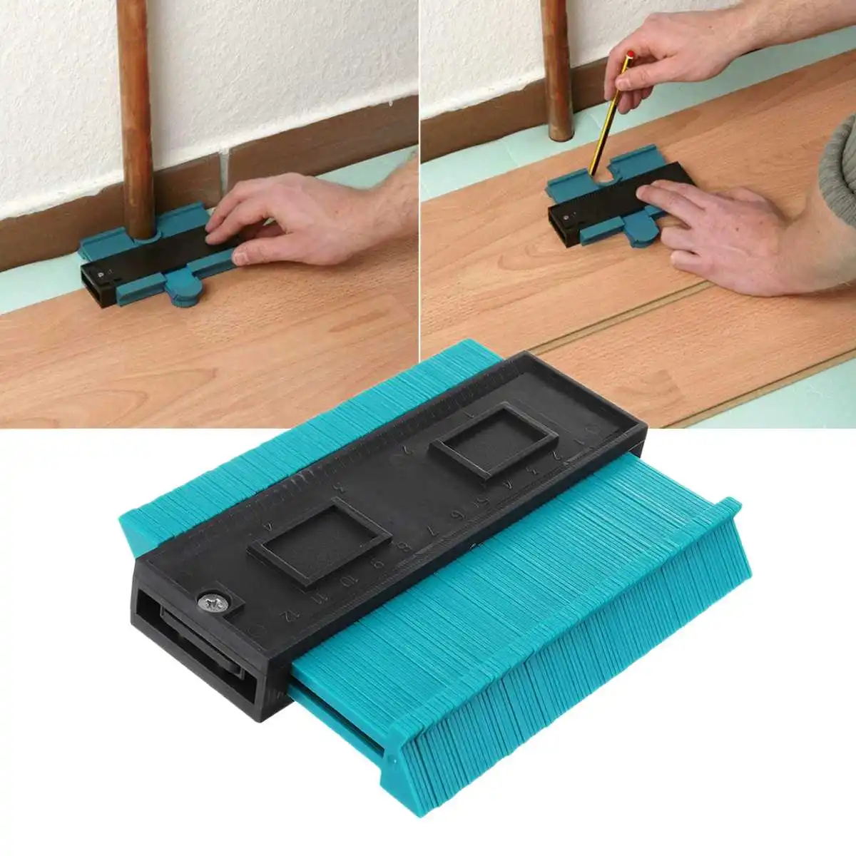 

5inch Contour Profile Gauge Tiling Laminate Tiles Edge Shaping Wood Measure Ruler ABS Contour Gauge Duplicator 0-120mm Range