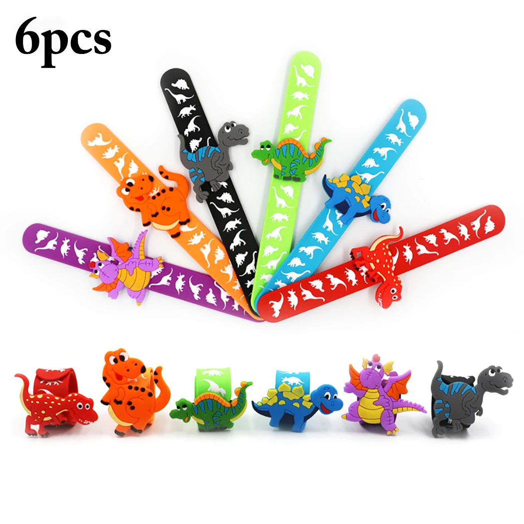 

6PCS Slap Bracelet Creative Dinosaur Fashion Slap Band Party Bracelet for Kids