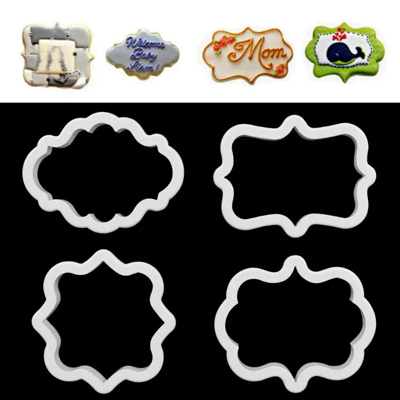 

4pcs Plastic Pastry Cookie Biscuit Cutter Cake Decorating Mold Tool Carton Cake Decorating Molds Tool Kitchen Accessories