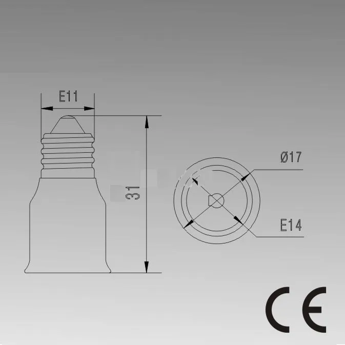 E11 to E14 Adapter lamp socket converter Dimension-1