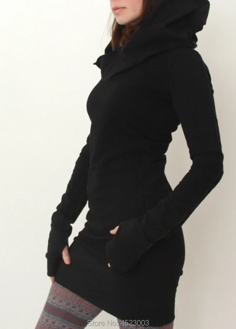 Женские повседневные толстовки бодикон мини джемпер платье с капюшоном топы тонкий пуловер