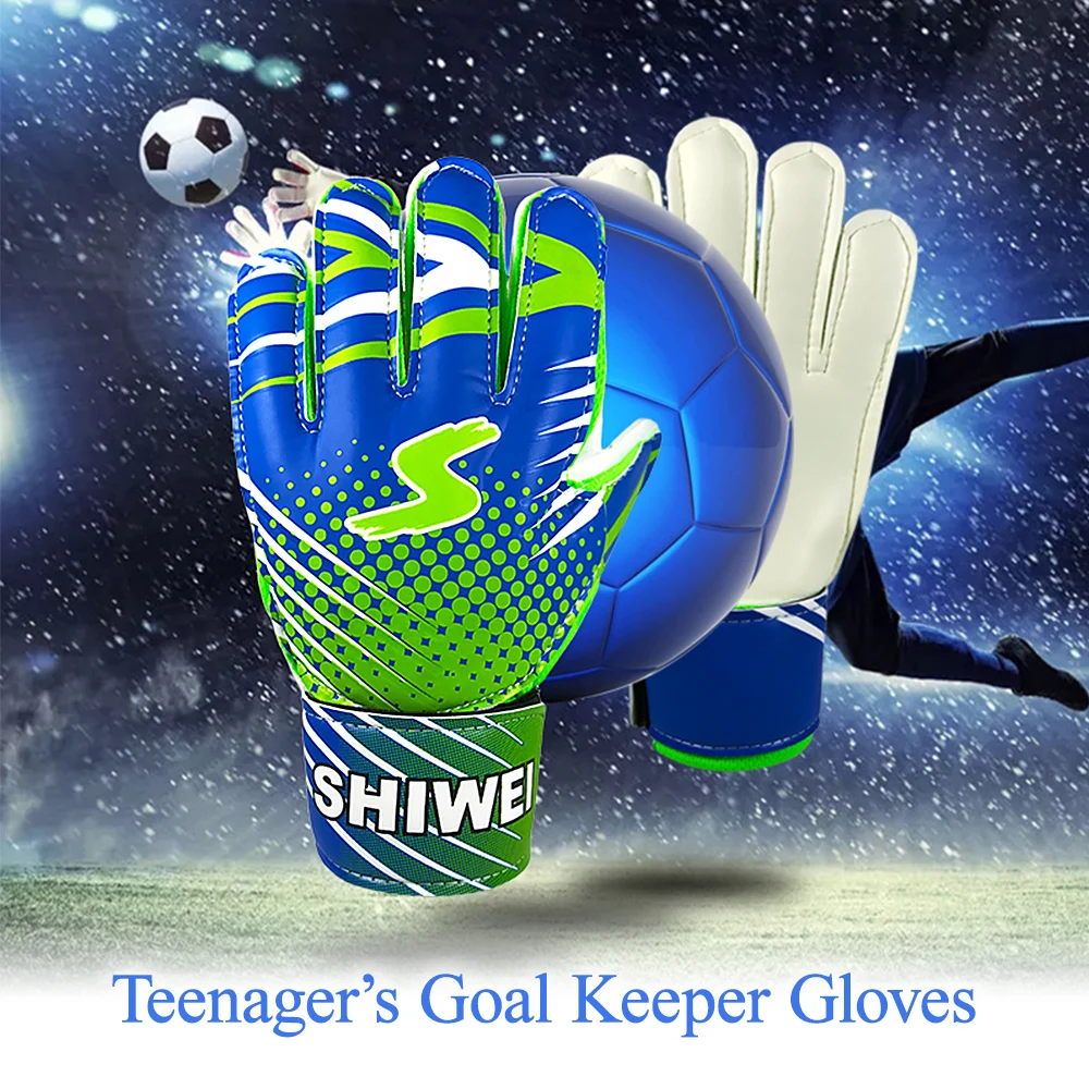 Подростковые футбольные перчатки латексные вратарские перчатки Дышащие футбольные перчатки защита пальцев детские Вратарские Перчатки вратарские перчатки