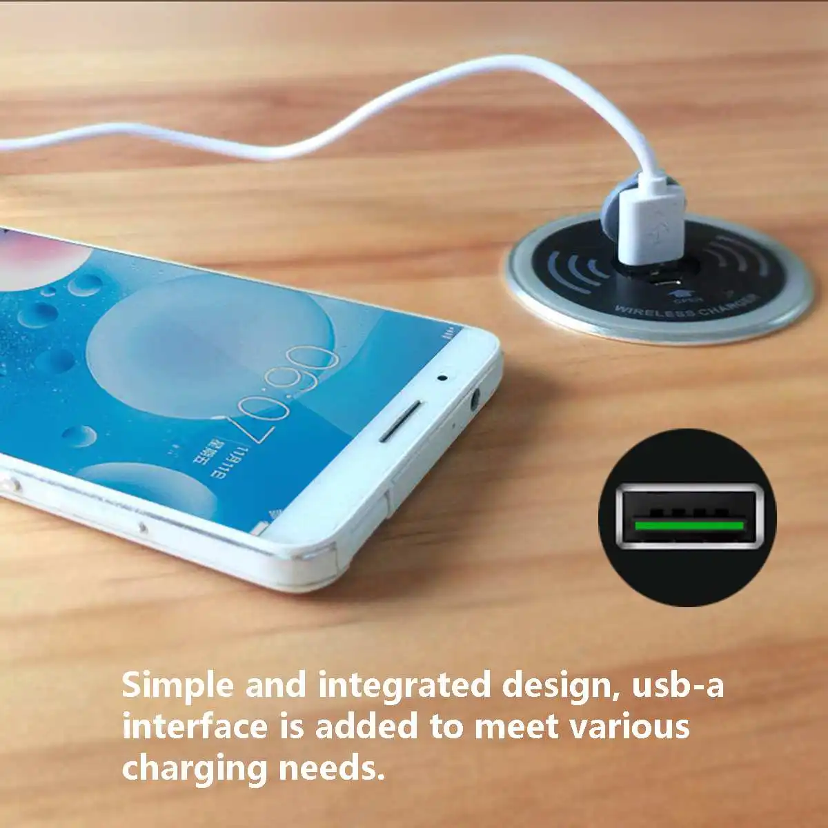 KINCO Universal Wireless Charger for Samsung Table Desk Furniture Wireless Charger  Furniture Office Table Desk Mounted KINCO Universal Wireless Charger for Samsung Table Desk Furniture Wireless Charger  Furniture Office Table Desk Mounted