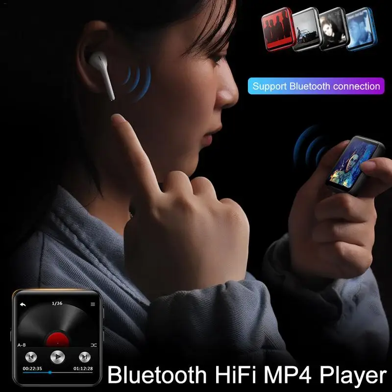 

K1 8G Full Screen Bluetooth MP4 Player Touch Control Fashion Mini E-book Reading Video Playback Sports Portable MP4 Music Player