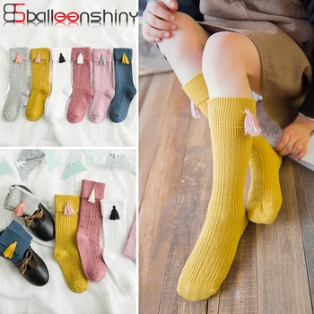 

BalleenShiny Cotton Tassel Kids Girls Knee High Socks Baby Cute Lovely Warm Autumn Winter New Arrival Long Socks For 1-8 Years