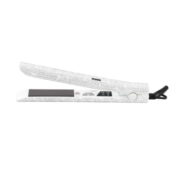 

hot sale Eas-Rose Gold Hand Made Sparkling Crystal Diamond Rhinestone Lcd Digital Display Flat Iron Crystal Gems Titanium Hair