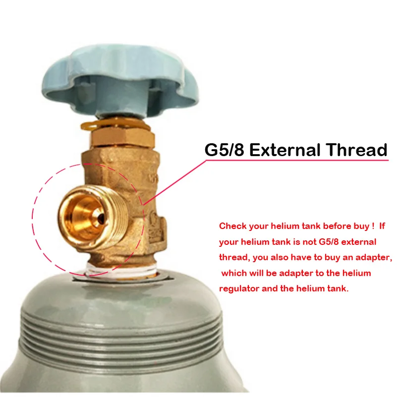 Гелиевый регулятор G5/8 резьба для Гелиевого бака цилиндрический адаптер, Внешний резьбовой интерфейс, аксессуары для воздушного шара вечерние принадлежности