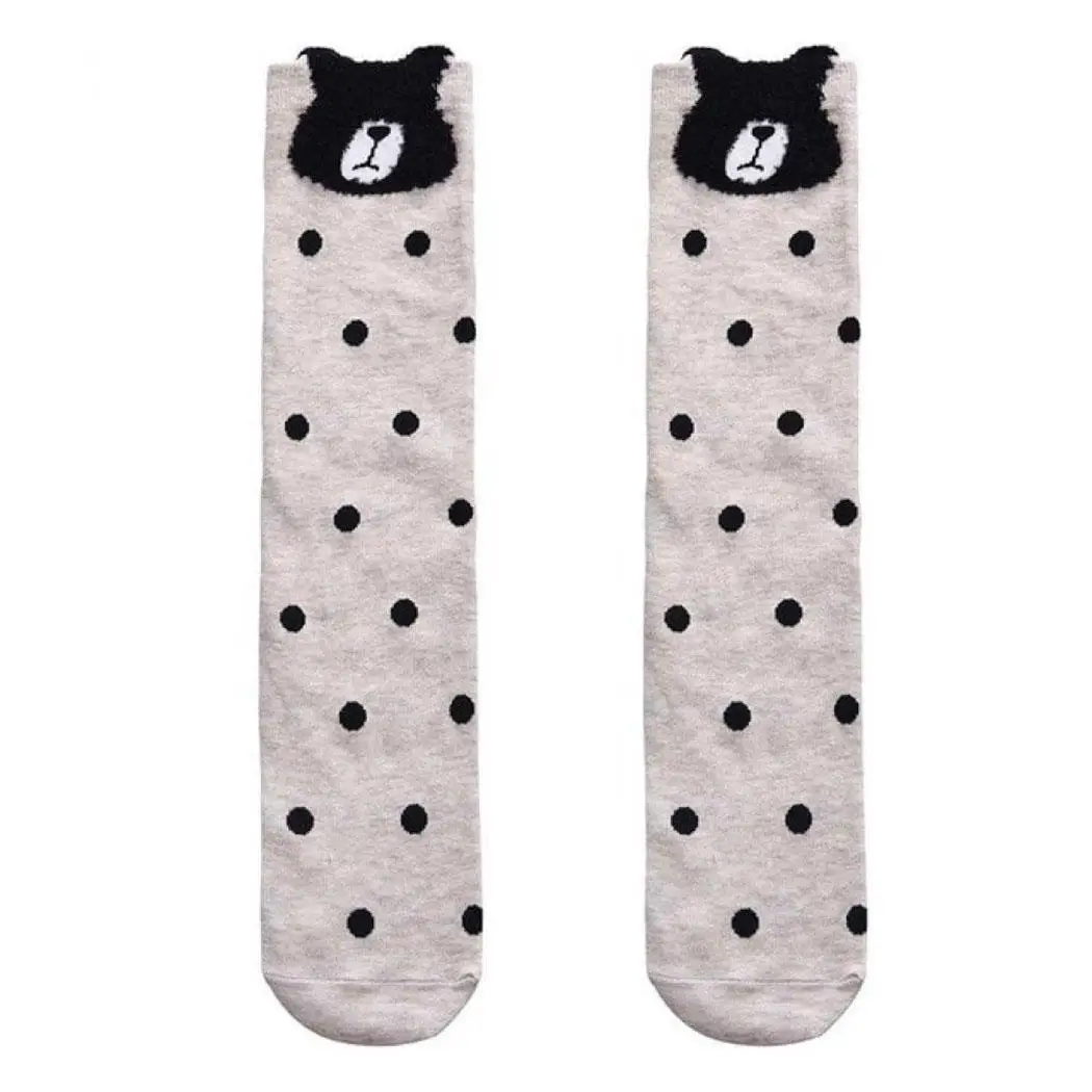 

girls Comfortable seasons Cartoon Slip Non Pair Girls Conventional Cute All Tube Breathable Mid Socks of Children