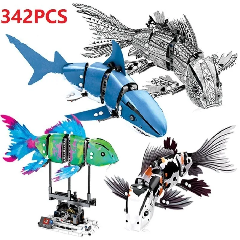 Набор фигурок Sembo 342 строительные блоки шт. профессиональные кирпичи Koi Shark