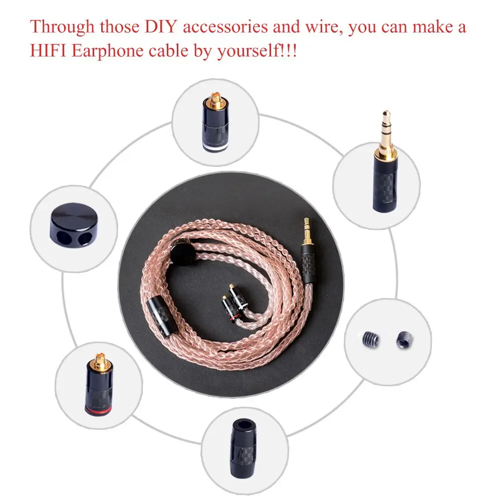 Okscc MMCX Интерфейс 3 5 мм штекер DIY HiFi кабель для наушников набор аксессуаров из