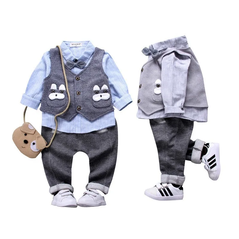 

2019 Spring Autumn Children Boys Girls Tracksuits Fashion Kids Vest Shirt Pants 3 Pcs Sets Cotton Baby Clothes Toddler Clothing