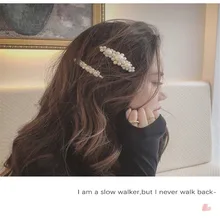 Для женщин жемчужная заколка Винтаж искусственный жемчуг Сплав заколки для волос клип Для женщин модная одежда для девочек боковой зажим шпилька для волос аксессуары