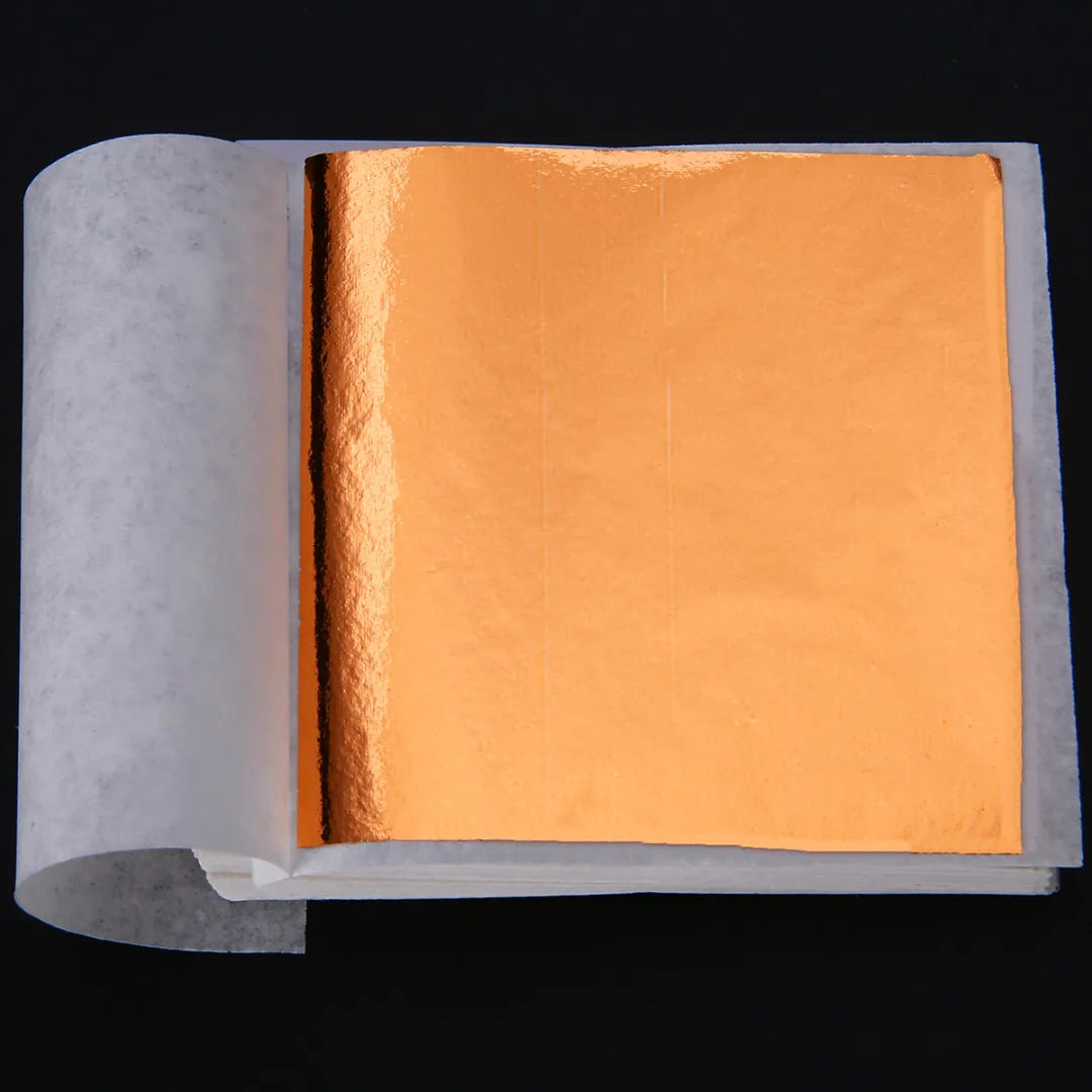 

100 Sheets DIY Gold Foil Leaf Sheets Gilding Handicrafts Paper Decoration Gold Leaf Sheets 90*90mm
